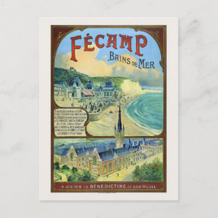 Fécamp Bains de Mer France Vintage Poster 1912 Postkarte