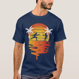 Fecht-Shirt Retro-Sonnenuntergang 70er Jahre Vinta T-Shirt
