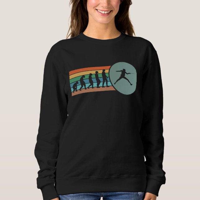 Fechten Evolution Vintage Schwertkampf Retro Fecht Sweatshirt (Vorderseite)