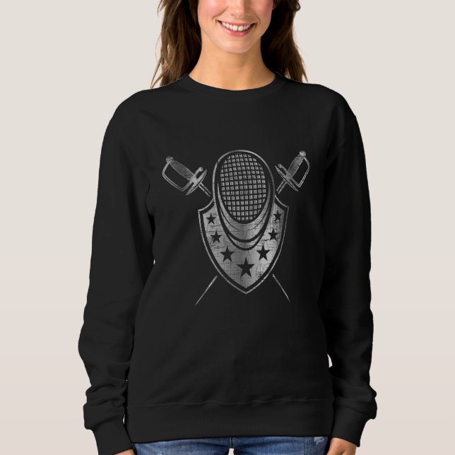 Fechten  Fechter Degenfechter Rapier Säbel M Sweatshirt (Vorderseite)
