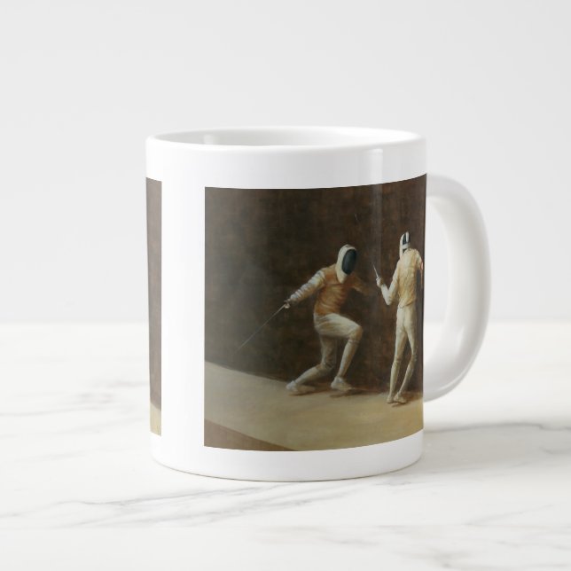 Fechten Jumbo-Tasse (Vorderseite Rechts)