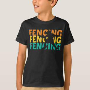 Fechten Vintage Fechter Retro Zaun Silhouette T-Shirt