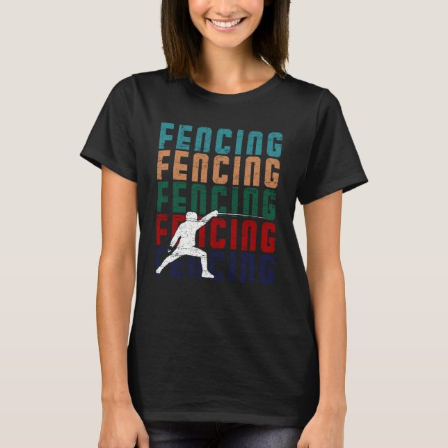 Fechten Vintage Retro Design Fechter T-Shirt (Vorderseite)