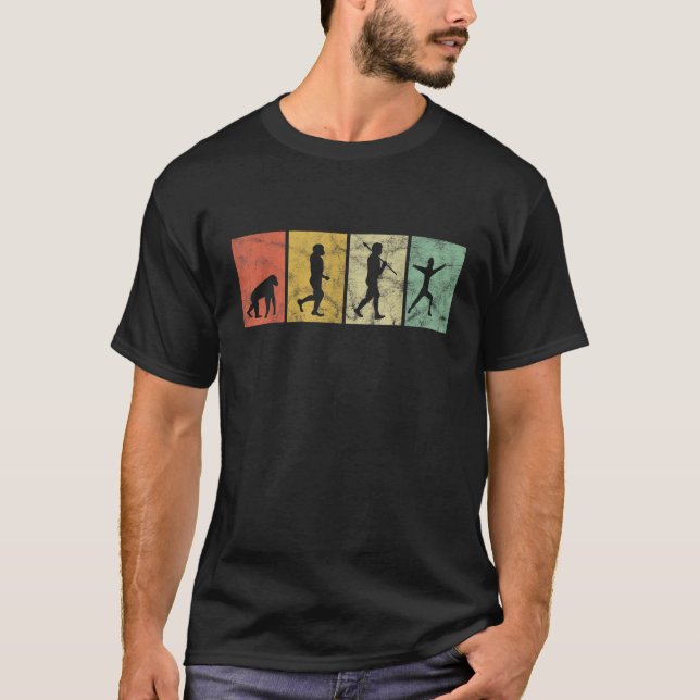 Fechter Evolution Des Menschen Fechten Lustig Retr T-Shirt (Vorderseite)