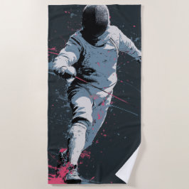 Fechter Graffiti Pop Art Strandtuch