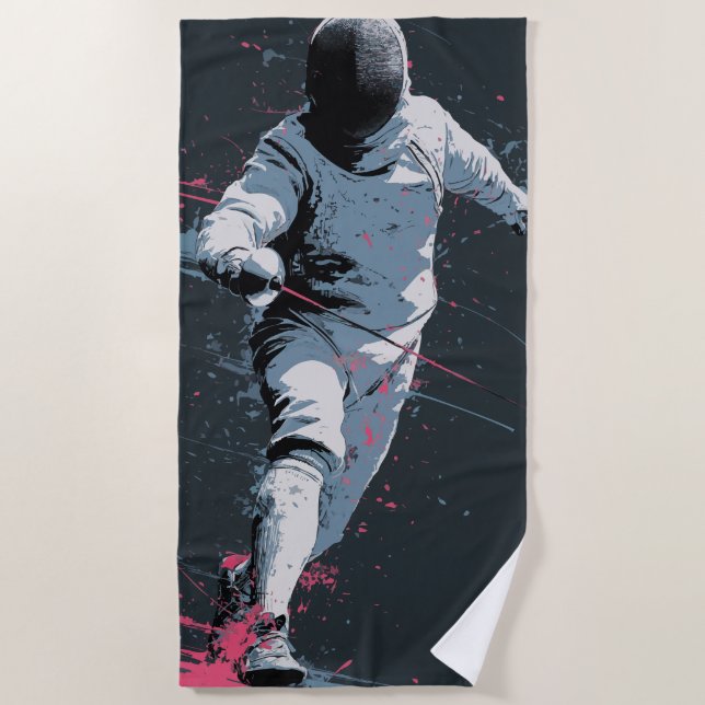 Fechter Graffiti Pop Art Strandtuch (Vorderseite)
