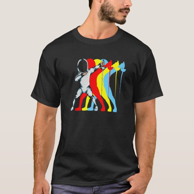 Fechtkunste Dabbing Epee Duel Fecht Fan Fechtkunst T-Shirt (Vorderseite)