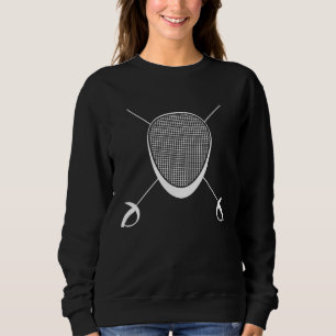 Fechtmaske und Schwert für Fechter Sweatshirt