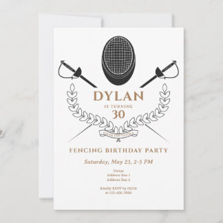 Fechtturnier Florett Degen Säbel Geburtstagsfeier Einladung