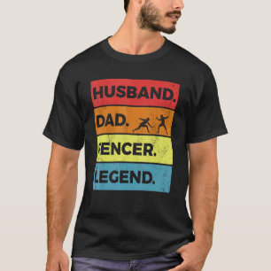 Fechtzubehör Vintage Ehemann Vater Fechter Legende T-Shirt