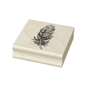 Feder-hölzerne Kunst-Briefmarke Gummistempel