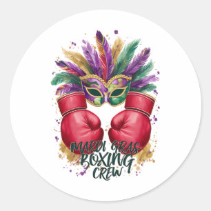 Feder Maskerade Mardi Gras Festliches Boxhandschuh Runder Aufkleber