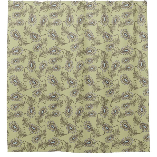 Feder-Muster Duschvorhang (Vorderseite)