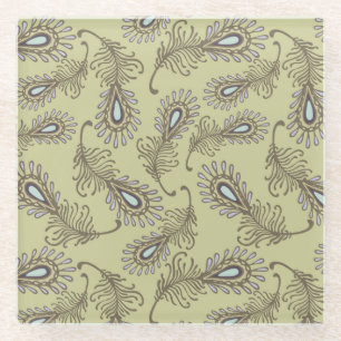 Feder-Muster Glasuntersetzer