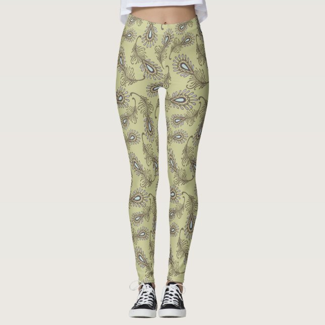 Feder-Muster Leggings (Vorderseite)