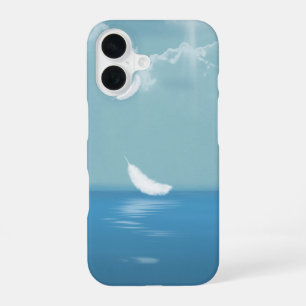 Feder schwebt über dem Ozean iPhone 16 Hülle