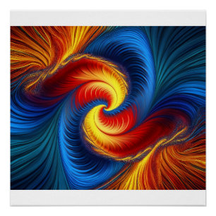 Feder-und-Klauen-Mandelbrot-Fraktal Poster
