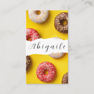 Feder Vektor Nahtlos Vintage Donuts Geschäft Ca Visitenkarte