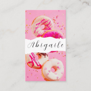 Feder-Vektor Nahtlose Vintage-Donuts Geschäft Ca Visitenkarte