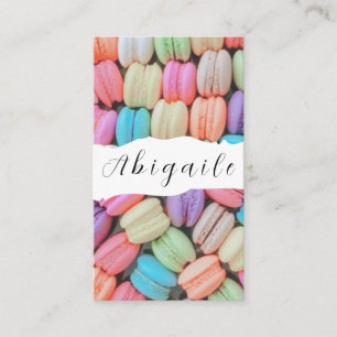 Feder-Vektor Nahtlose Vintage-Macarons-Geschäfte Visitenkarte