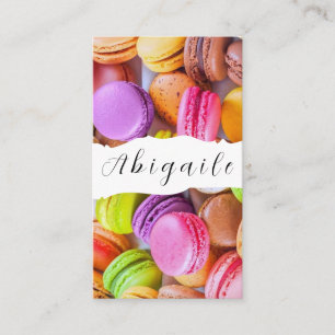 Feder-Vektor Nahtlose Vintage Macarons Visitenkarte