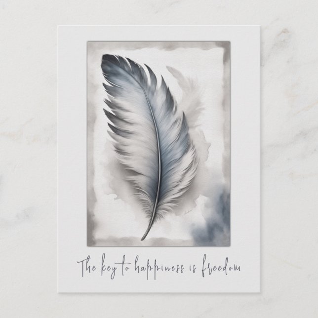 Feder Vogelfeder Freiheit Freedom Karte Postkarte (Vorderseite)