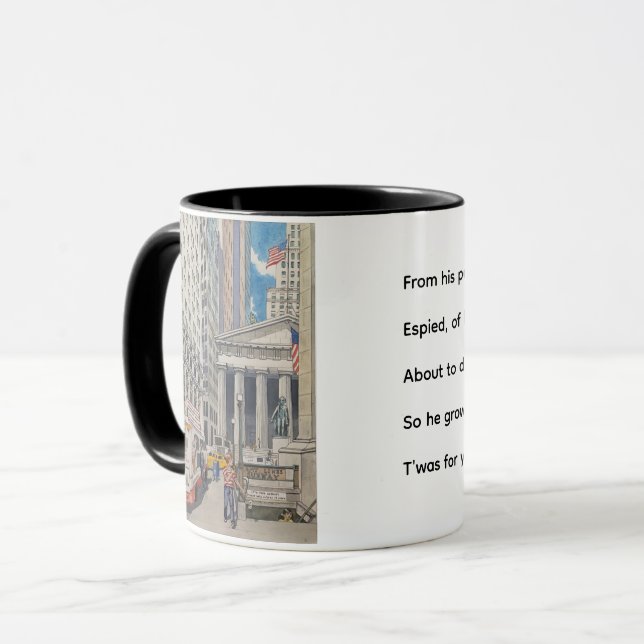 Federal Hall, NYC-Tasse mit Limerick Tasse (Vorderseite Links)