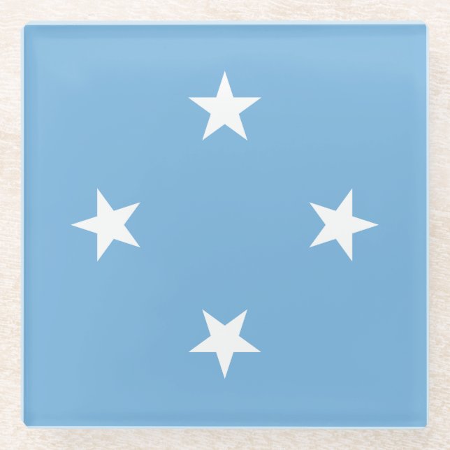 Federated Staaten of Micronesia Flag Glasuntersetzer (Vorderseite)