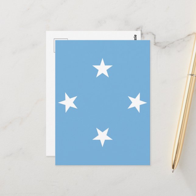 Federated States of Micronesia flag Postkarte (Vorderseite/Rückseite Beispiel)