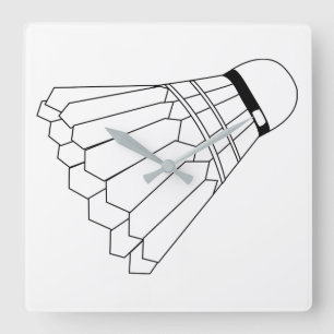 Federball Quadratische Wanduhr