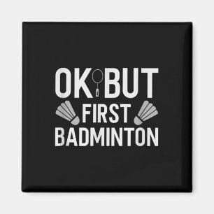 Federball Schläger Badminton Spieler 2 Magnet