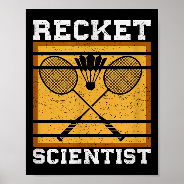 Federball Schläger Badminton Spieler  Poster (Vorne)
