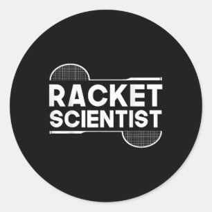 Federball Schläger Wissenschaftler Badminton Runder Aufkleber