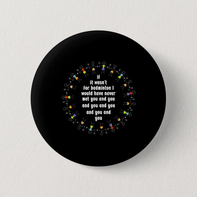 Federball-Spiel-Liebhaber Shuttle-Spieler Badminto Button (Vorderseite)