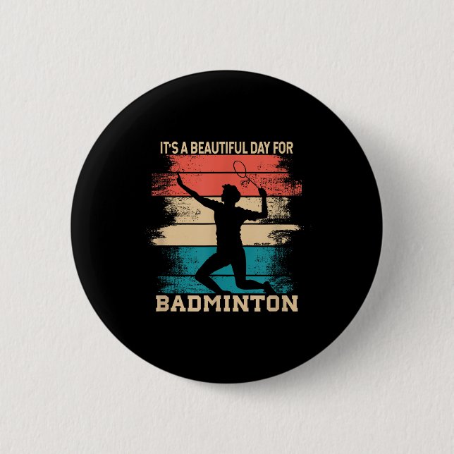 Federballschläger Badmintonspieler  Button (Vorderseite)