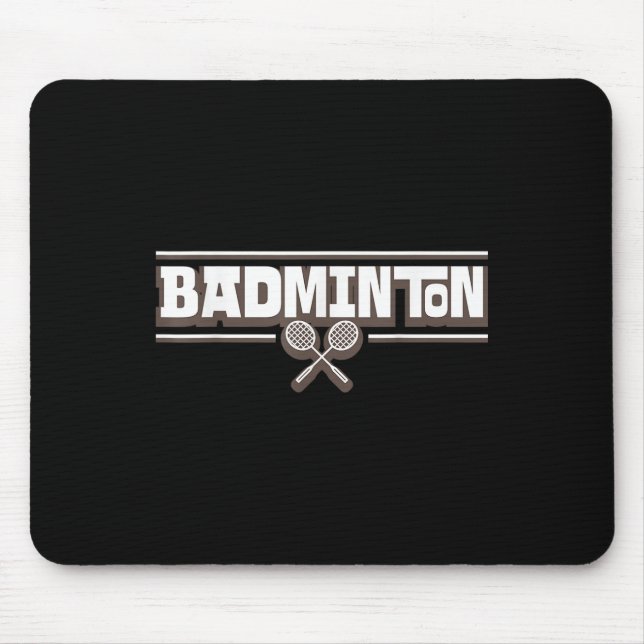 Federballschläger - Lustiger Federballspieler  Mousepad (Vorne)