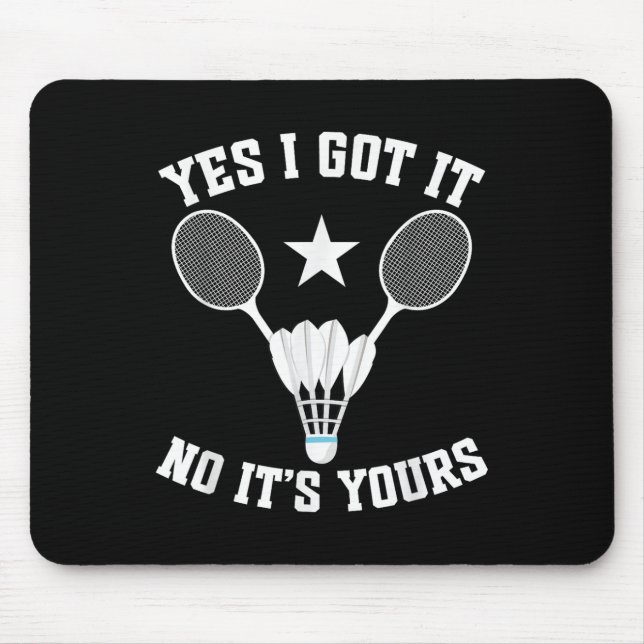 Federballspiel-Shuttle-Hat-Es-Federballspieler  Mousepad (Vorne)