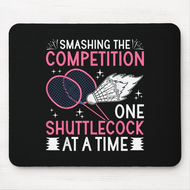 Federballspieler Shuttle Zerschmettert Den Wettbew Mousepad (Vorne)