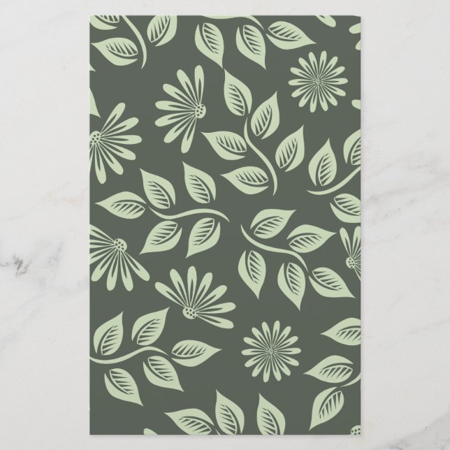 Federblumenmuster Briefpapier (Vorderseite)