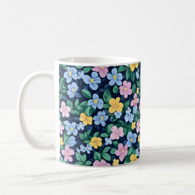 Federblumenmuster Kaffeetasse (Links)