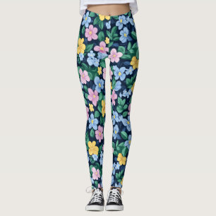 Federblumenmuster Leggings