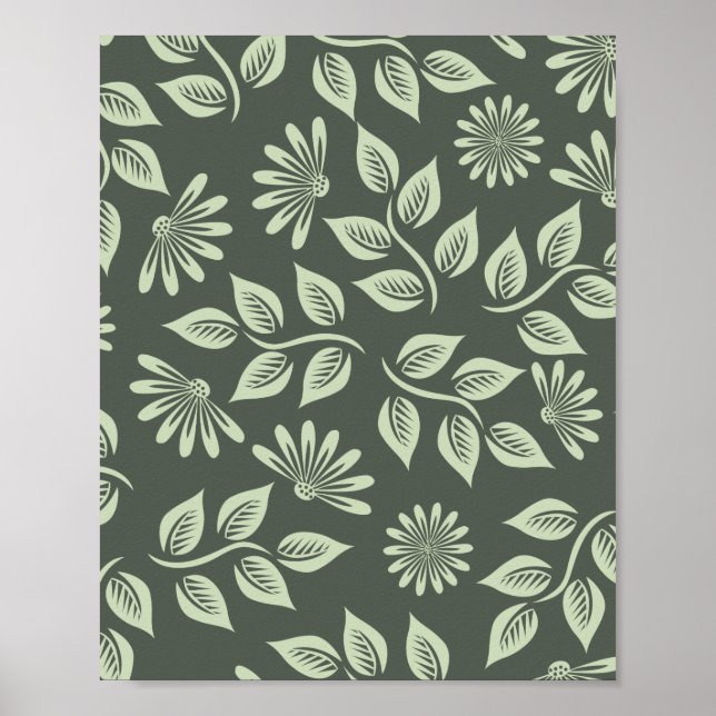 Federblumenmuster Poster (Vorne)