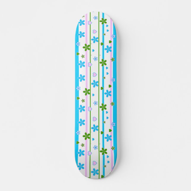 Federblumenmuster Skateboard (Vorne)
