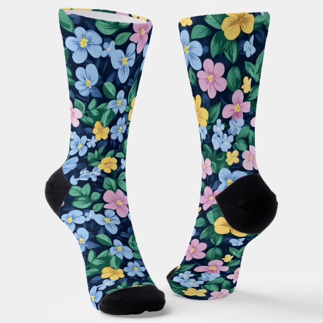 Federblumenmuster Socken (Gewinkelt)