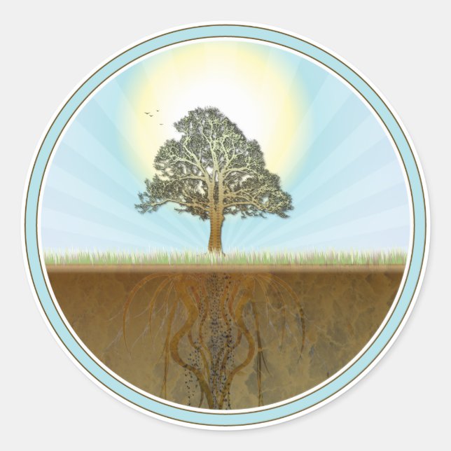 Federdesign Runder Aufkleber (Vorderseite)