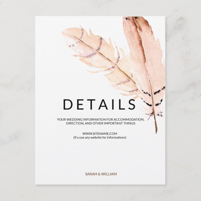 Federfarben-Informationskarte Begleitkarte (Vorderseite)