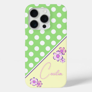 Federfarbenvorlage für Ihren Namen Polka-Punkte Case-Mate iPhone Hülle