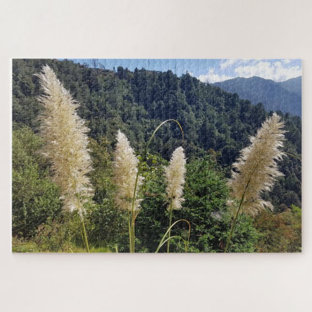 Federgräser im Hochland Puzzle (Horizontal)