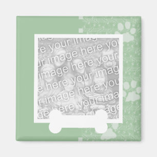 Federgrüne Paws und Foto-Knochenmagnete Magnet
