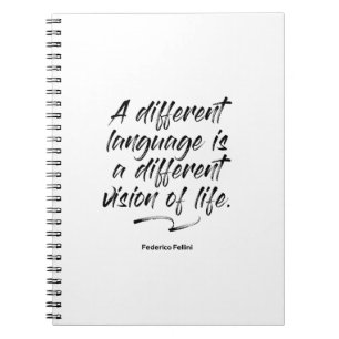 Federico Fellini Language Quote - Notebook Notizblock